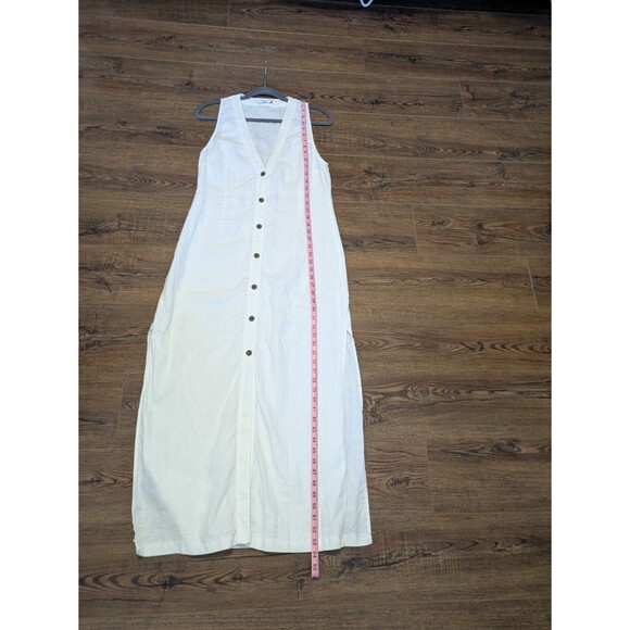 ONIA Linen Air Linen Button Down Maxi DressMaxi White Size Medium - Picture 4 of 11